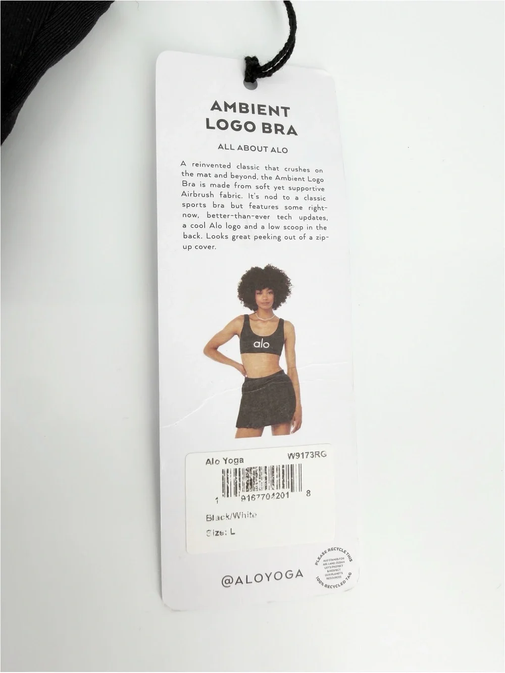 ALO Yoga Ambient Logo Bra NWT